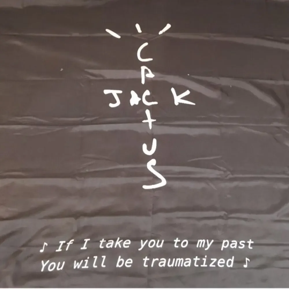 Cactus Jack Travis Wall Tapestry w/ Scott Logo & Lyric Print, 60x40 in